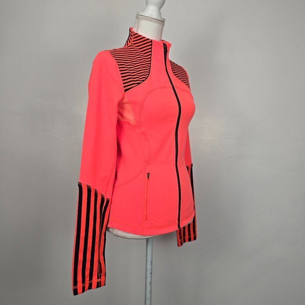 Lululemon Forme Full Zip Jacket Light Flare Classic Stripe Size 6 - Picture 3 of 14